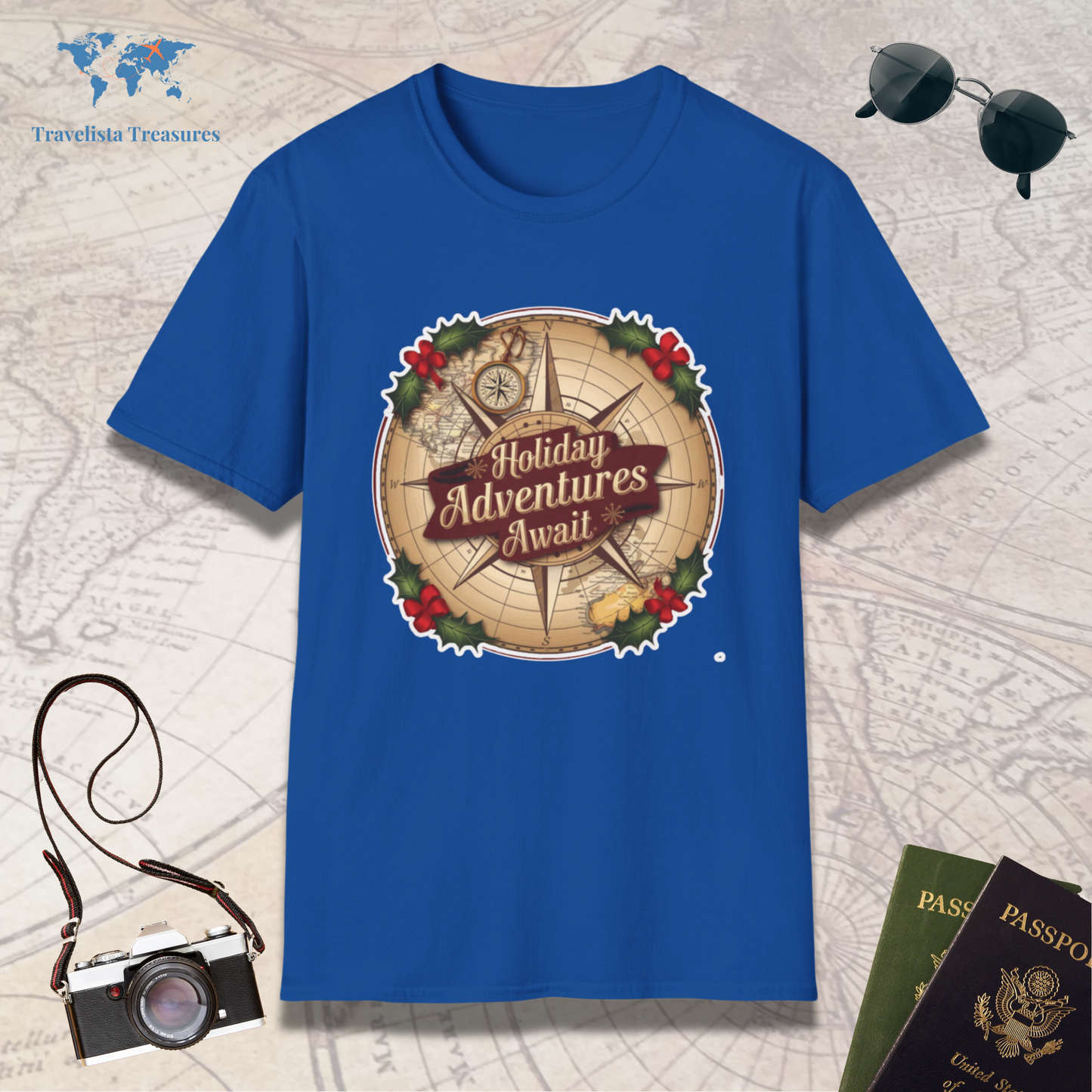 Holiday Adventure Awaits - Compass T-Shirt