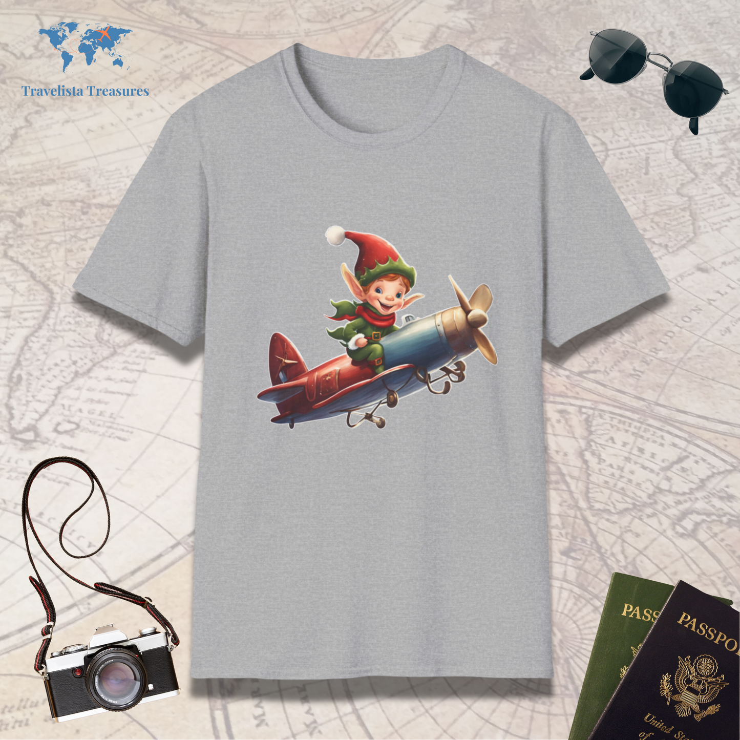 Christmas Elf on a Plane T-Shirt
