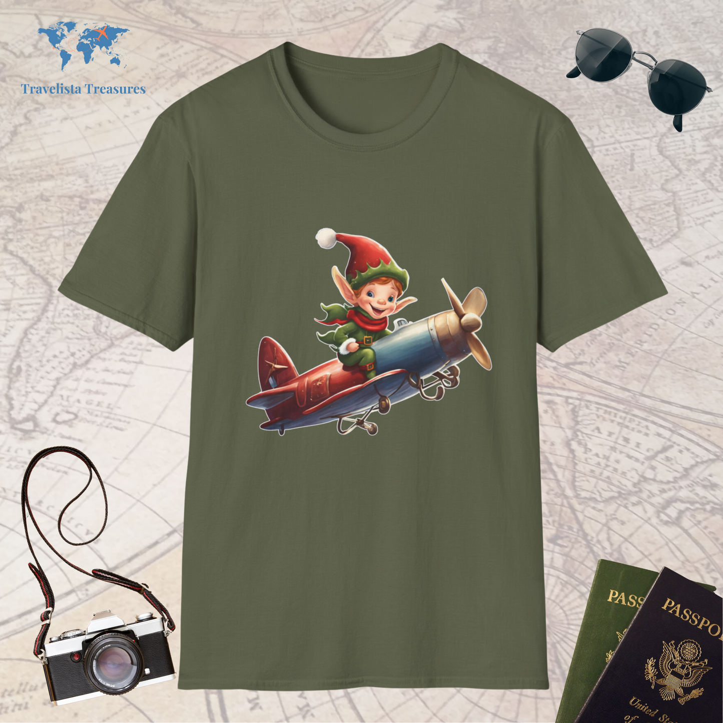 Christmas Elf on a Plane T-Shirt