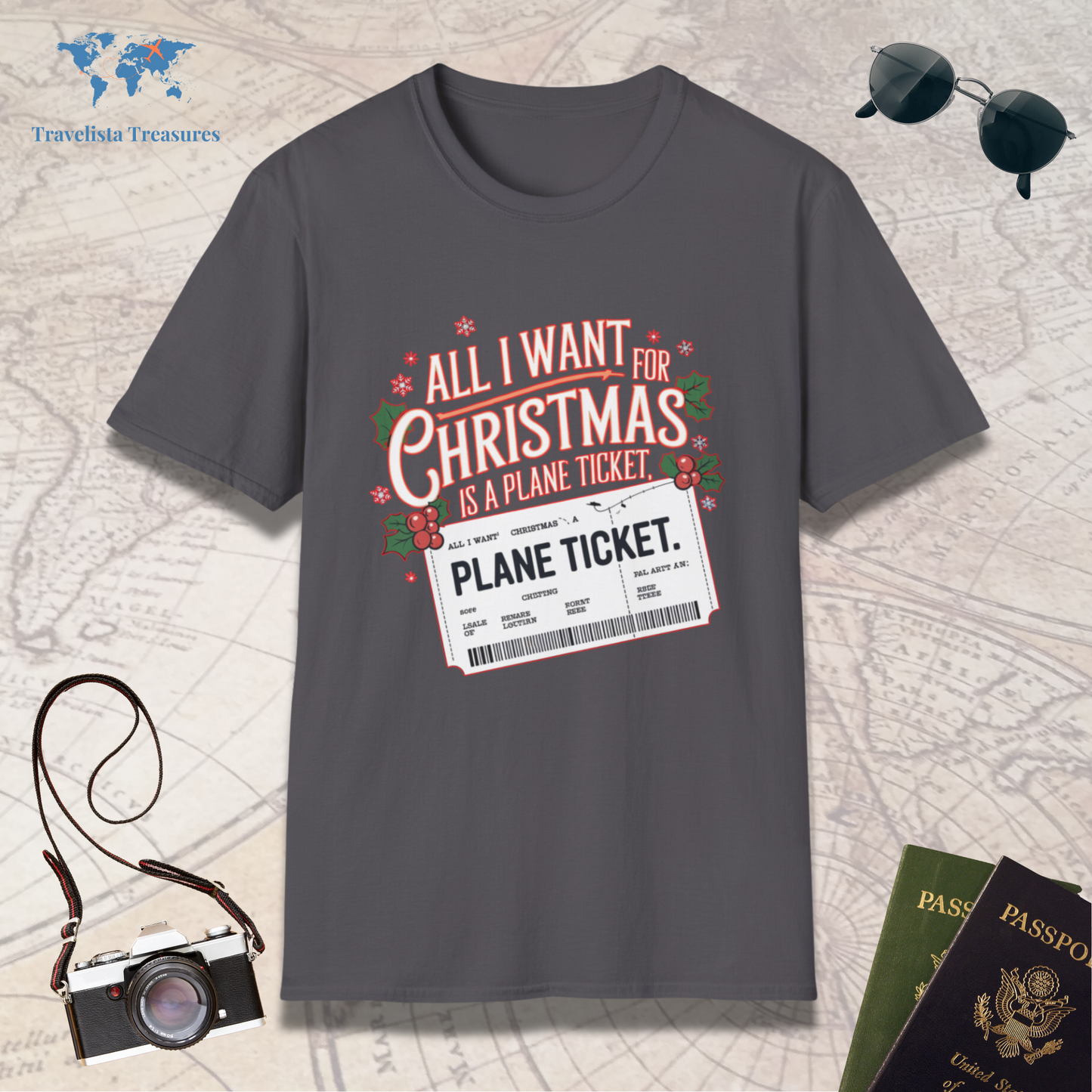 All I want for Christmas is a Plane Ticket T-Shirt