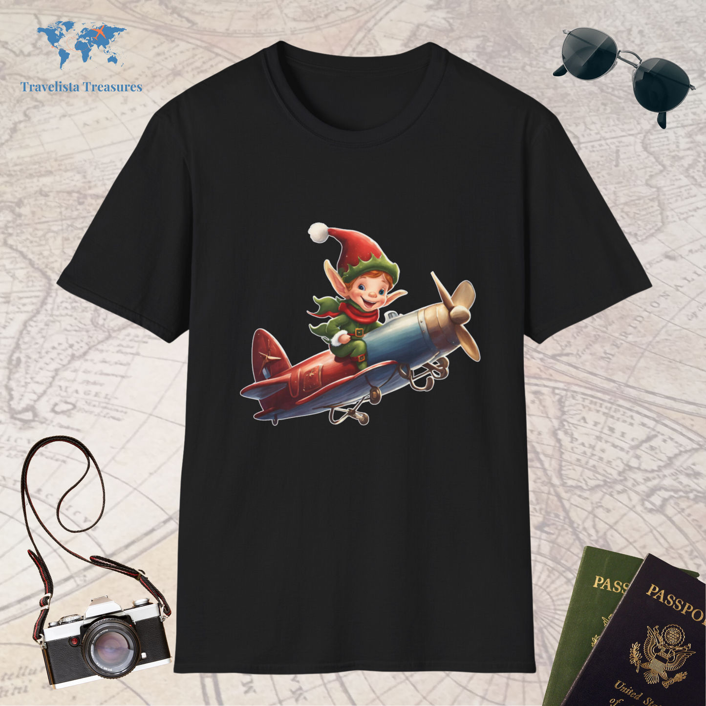 Christmas Elf on a Plane T-Shirt