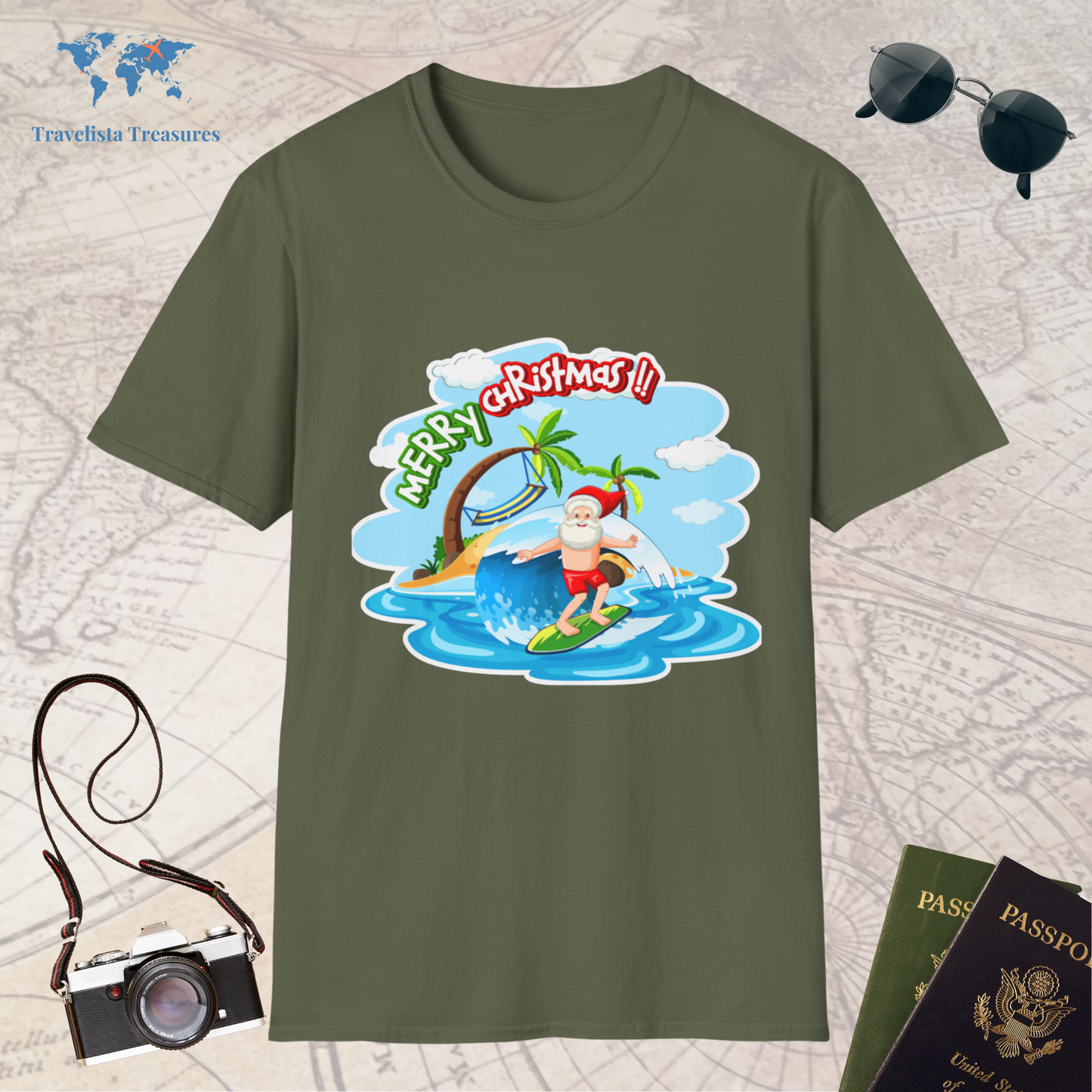 Santa Surfing T-Shirt